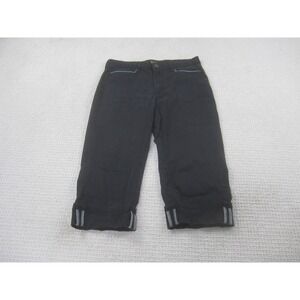 Riders by Lee Capri Pants Womens Large Black Cuffed‎ Stretch Piped Pockets